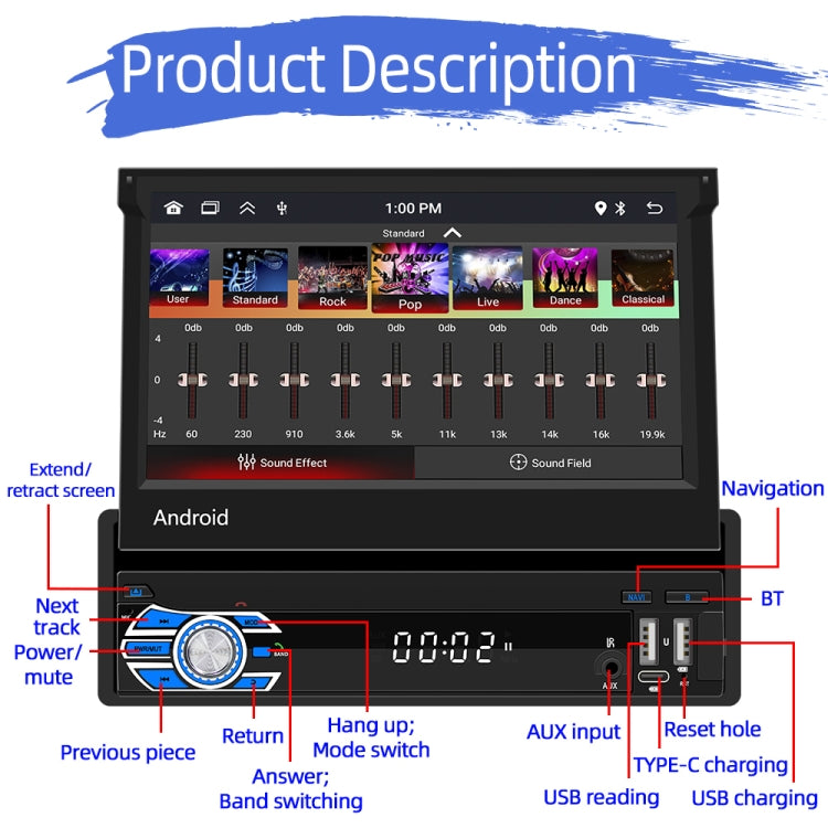 HD 7 inch Single Din Car Android Player GPS Navigation Bluetooth Touch Stereo Radio, Support Mirror Link & FM & WIFI, 9706 HD 7 inch Single Din Car Android Player GPS Navigation Bluetooth Touch Stereo Radio, Support Mirror Link & FM & WIFI, 9706